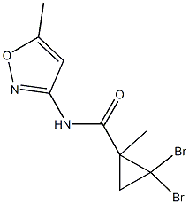 2,2-dibromo-1-methyl-N-(5-methyl-3-isoxazolyl)cyclopropanecarboxamide Struktur