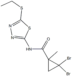 2,2-dibromo-N-[5-(ethylsulfanyl)-1,3,4-thiadiazol-2-yl]-1-methylcyclopropanecarboxamide Struktur