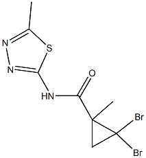 2,2-dibromo-1-methyl-N-(5-methyl-1,3,4-thiadiazol-2-yl)cyclopropanecarboxamide Struktur