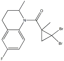 1-[(2,2-dibromo-1-methylcyclopropyl)carbonyl]-6-fluoro-2-methyl-1,2,3,4-tetrahydroquinoline Struktur