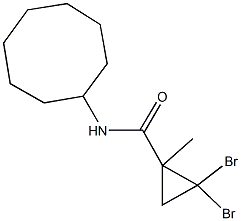 2,2-dibromo-N-cyclooctyl-1-methylcyclopropanecarboxamide Struktur