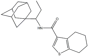 N-[1-(1-adamantyl)propyl]-4,5,6,7-tetrahydro-1-benzothiophene-3-carboxamide Struktur