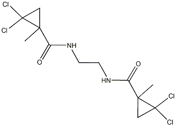 2,2-dichloro-N-(2-{[(2,2-dichloro-1-methylcyclopropyl)carbonyl]amino}ethyl)-1-methylcyclopropanecarboxamide Struktur