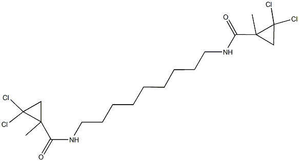 2,2-dichloro-N-(9-{[(2,2-dichloro-1-methylcyclopropyl)carbonyl]amino}nonyl)-1-methylcyclopropanecarboxamide Struktur