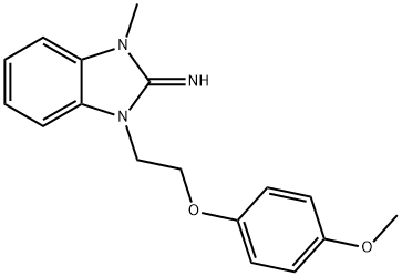 1-[2-(4-methoxyphenoxy)ethyl]-3-methyl-1,3-dihydro-2H-benzimidazol-2-imine Struktur