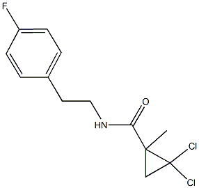 2,2-dichloro-N-[2-(4-fluorophenyl)ethyl]-1-methylcyclopropanecarboxamide Struktur