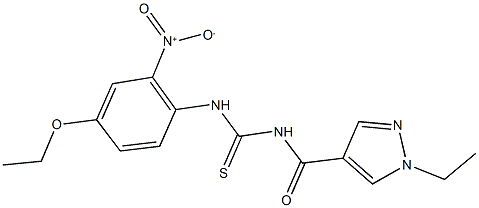 N-{4-ethoxy-2-nitrophenyl}-N'-[(1-ethyl-1H-pyrazol-4-yl)carbonyl]thiourea Struktur