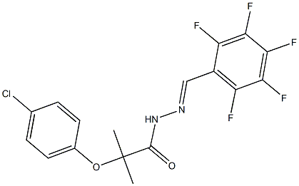 2-(4-chlorophenoxy)-2-methyl-N'-(2,3,4,5,6-pentafluorobenzylidene)propanohydrazide Struktur