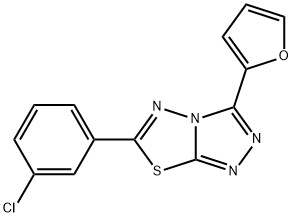 6-(3-chlorophenyl)-3-(2-furyl)[1,2,4]triazolo[3,4-b][1,3,4]thiadiazole Struktur