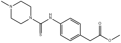 methyl (4-{[(4-methyl-1-piperazinyl)carbothioyl]amino}phenyl)acetate Struktur