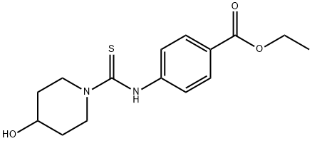 ethyl 4-{[(4-hydroxy-1-piperidinyl)carbothioyl]amino}benzoate Struktur