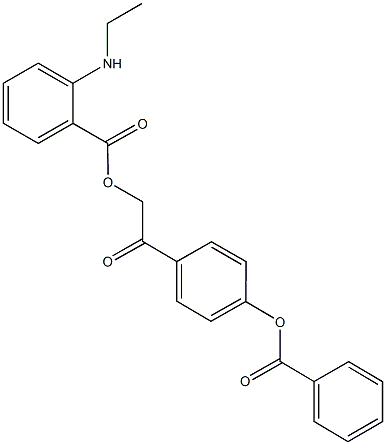 2-[4-(benzoyloxy)phenyl]-2-oxoethyl 2-(ethylamino)benzoate Struktur