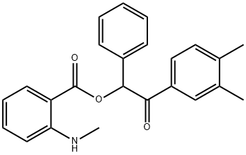 2-(3,4-dimethylphenyl)-2-oxo-1-phenylethyl 2-(methylamino)benzoate Struktur