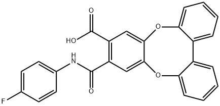 8-[(4-fluoroanilino)carbonyl]tribenzo[b,e,g][1,4]dioxocine-7-carboxylic acid Struktur