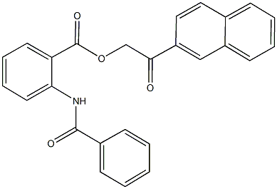 2-(2-naphthyl)-2-oxoethyl 2-(benzoylamino)benzoate Struktur