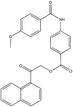 2-(1-naphthyl)-2-oxoethyl 4-[(4-methoxybenzoyl)amino]benzoate Struktur