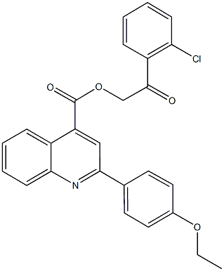 2-(2-chlorophenyl)-2-oxoethyl 2-(4-ethoxyphenyl)-4-quinolinecarboxylate Struktur