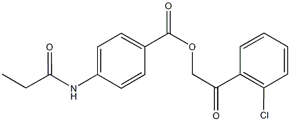 2-(2-chlorophenyl)-2-oxoethyl 4-(propionylamino)benzoate Struktur