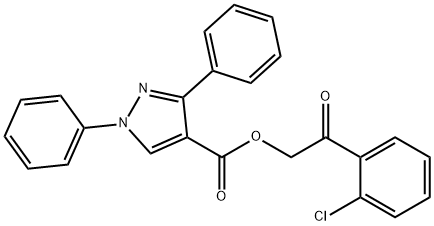 2-(2-chlorophenyl)-2-oxoethyl 1,3-diphenyl-1H-pyrazole-4-carboxylate Struktur