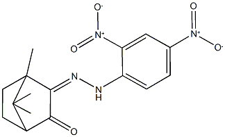 1,7,7-trimethylbicyclo[2.2.1]heptane-2,3-dione 2-({2,4-bisnitrophenyl}hydrazone) Struktur