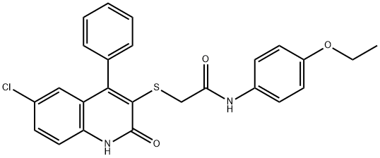 2-[(6-chloro-2-oxo-4-phenyl-1,2-dihydro-3-quinolinyl)sulfanyl]-N-(4-ethoxyphenyl)acetamide Struktur