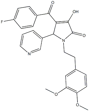 1-[2-(3,4-dimethoxyphenyl)ethyl]-4-(4-fluorobenzoyl)-3-hydroxy-5-(3-pyridinyl)-1,5-dihydro-2H-pyrrol-2-one Struktur