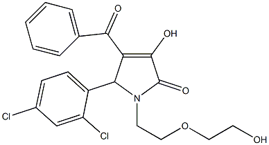 4-benzoyl-5-(2,4-dichlorophenyl)-3-hydroxy-1-[2-(2-hydroxyethoxy)ethyl]-1,5-dihydro-2H-pyrrol-2-one Struktur