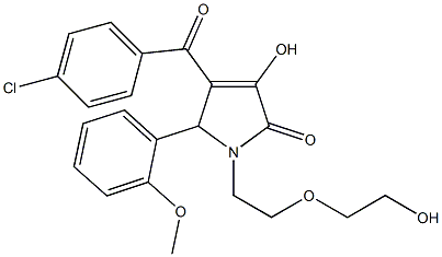 4-(4-chlorobenzoyl)-3-hydroxy-1-[2-(2-hydroxyethoxy)ethyl]-5-(2-methoxyphenyl)-1,5-dihydro-2H-pyrrol-2-one Struktur