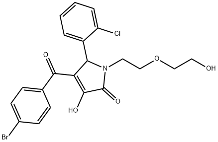 4-(4-bromobenzoyl)-5-(2-chlorophenyl)-3-hydroxy-1-[2-(2-hydroxyethoxy)ethyl]-1,5-dihydro-2H-pyrrol-2-one Struktur