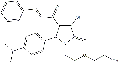 4-cinnamoyl-3-hydroxy-1-[2-(2-hydroxyethoxy)ethyl]-5-(4-isopropylphenyl)-1,5-dihydro-2H-pyrrol-2-one Struktur