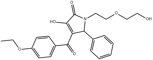 4-(4-ethoxybenzoyl)-3-hydroxy-1-[2-(2-hydroxyethoxy)ethyl]-5-phenyl-1,5-dihydro-2H-pyrrol-2-one Struktur