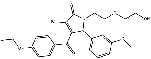 4-(4-ethoxybenzoyl)-3-hydroxy-1-[2-(2-hydroxyethoxy)ethyl]-5-(3-methoxyphenyl)-1,5-dihydro-2H-pyrrol-2-one Struktur