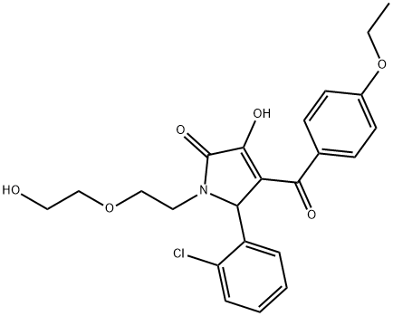 5-(2-chlorophenyl)-4-(4-ethoxybenzoyl)-3-hydroxy-1-[2-(2-hydroxyethoxy)ethyl]-1,5-dihydro-2H-pyrrol-2-one Struktur