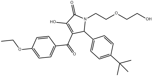 5-(4-tert-butylphenyl)-4-(4-ethoxybenzoyl)-3-hydroxy-1-[2-(2-hydroxyethoxy)ethyl]-1,5-dihydro-2H-pyrrol-2-one Struktur