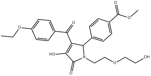 methyl 4-{3-(4-ethoxybenzoyl)-4-hydroxy-1-[2-(2-hydroxyethoxy)ethyl]-5-oxo-2,5-dihydro-1H-pyrrol-2-yl}benzoate Struktur