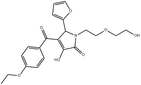 4-(4-ethoxybenzoyl)-5-(2-furyl)-3-hydroxy-1-[2-(2-hydroxyethoxy)ethyl]-1,5-dihydro-2H-pyrrol-2-one Struktur