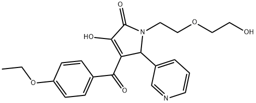 4-(4-ethoxybenzoyl)-3-hydroxy-1-[2-(2-hydroxyethoxy)ethyl]-5-(3-pyridinyl)-1,5-dihydro-2H-pyrrol-2-one Struktur