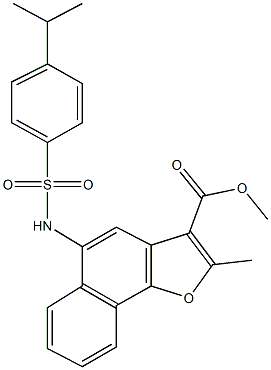 methyl 5-{[(4-isopropylphenyl)sulfonyl]amino}-2-methylnaphtho[1,2-b]furan-3-carboxylate Struktur