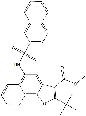 methyl 2-tert-butyl-5-[(2-naphthylsulfonyl)amino]naphtho[1,2-b]furan-3-carboxylate Struktur