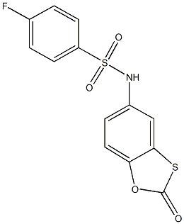 4-fluoro-N-(2-oxo-1,3-benzoxathiol-5-yl)benzenesulfonamide Struktur