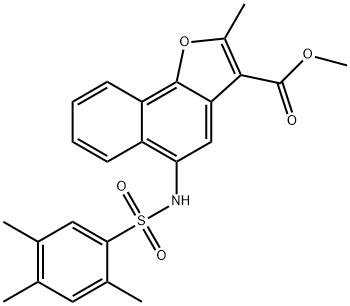 methyl 2-methyl-5-{[(2,4,5-trimethylphenyl)sulfonyl]amino}naphtho[1,2-b]furan-3-carboxylate Struktur