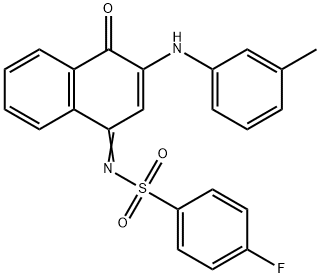 4-fluoro-N-(4-oxo-3-(3-toluidino)-1(4H)-naphthalenylidene)benzenesulfonamide Struktur