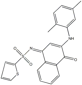 N-(3-(2,5-dimethylanilino)-4-oxo-1(4H)-naphthalenylidene)-2-thiophenesulfonamide Struktur