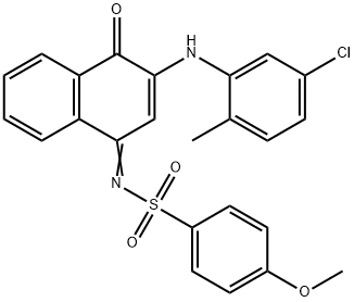 N-(3-(5-chloro-2-methylanilino)-4-oxo-1(4H)-naphthalenylidene)-4-methoxybenzenesulfonamide Struktur