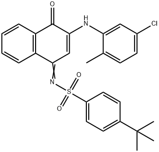 4-tert-butyl-N-(3-(5-chloro-2-methylanilino)-4-oxo-1(4H)-naphthalenylidene)benzenesulfonamide Struktur