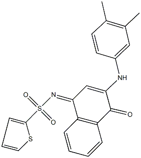 N-(3-(3,4-dimethylanilino)-4-oxo-1(4H)-naphthalenylidene)-2-thiophenesulfonamide Struktur