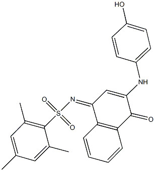 N-(3-(4-hydroxyanilino)-4-oxo-1(4H)-naphthalenylidene)-2,4,6-trimethylbenzenesulfonamide Struktur