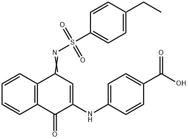 4-[(4-{[(4-ethylphenyl)sulfonyl]imino}-1-oxo-1,4-dihydro-2-naphthalenyl)amino]benzoic acid Struktur