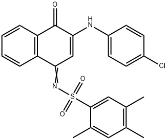 N-(3-(4-chloroanilino)-4-oxo-1(4H)-naphthalenylidene)-2,4,5-trimethylbenzenesulfonamide Struktur