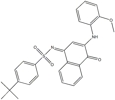 4-tert-butyl-N-(3-(2-methoxyanilino)-4-oxo-1(4H)-naphthalenylidene)benzenesulfonamide Struktur